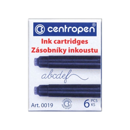 Obrázek Bombičky inkoustové CENTROPEN 0019/6 - modrá / bal. 6 ks